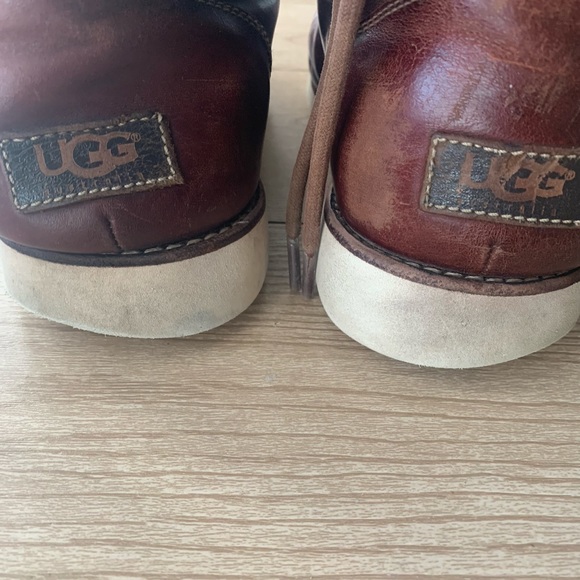 Rare UGG Cordovan Leather Hannen Boot with shearling liner - Picture 14 of 16